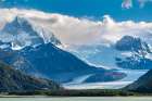 Chile, Beagle Channel, Alberto de Agostini National Park. Landscape with mountain glacier and ocean Art Print